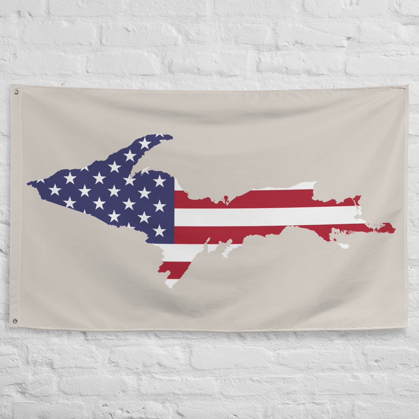 Michigan Upper Peninsula Wall Flag (w/ UP USA Flag) | Canvas Color