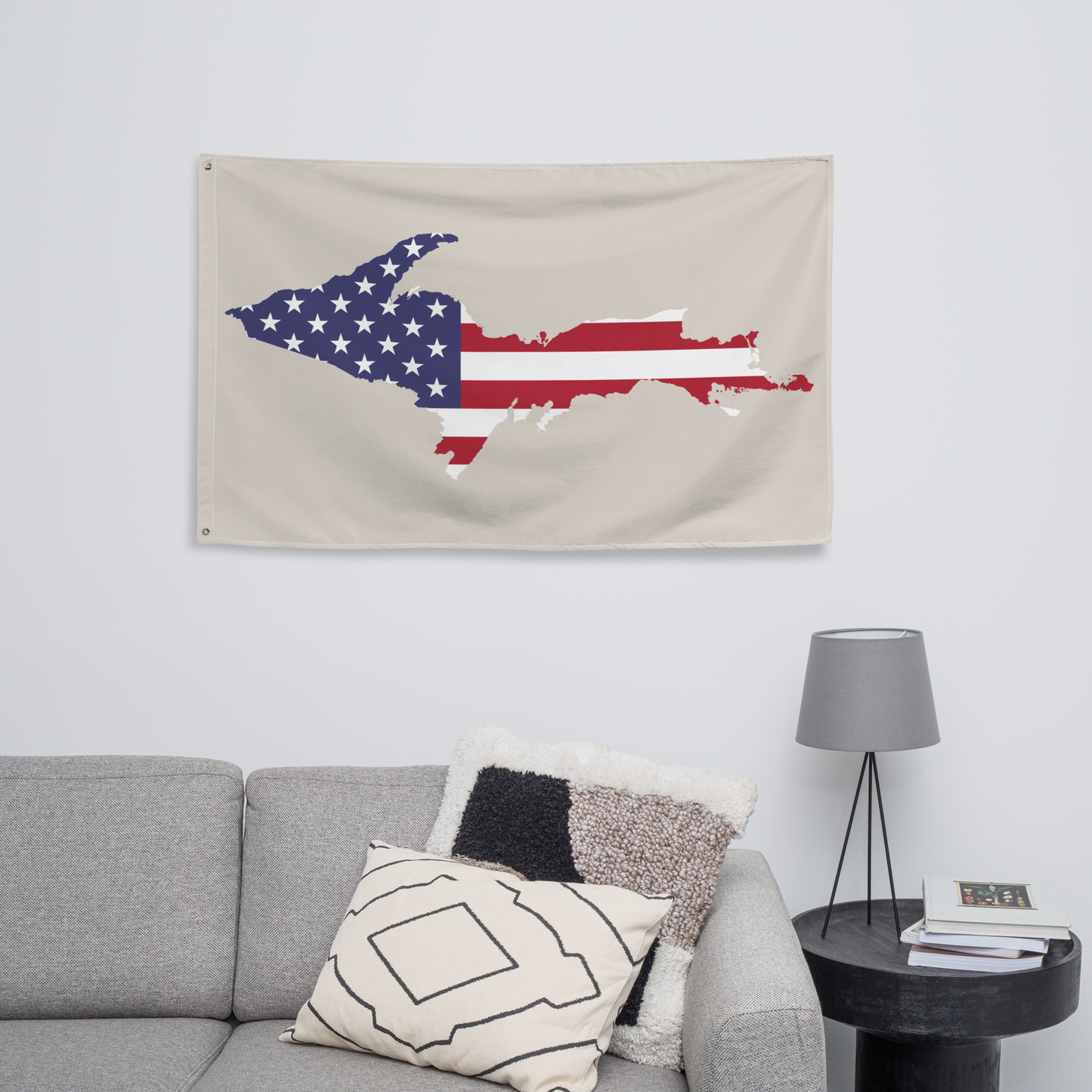 Michigan Upper Peninsula Wall Flag (w/ UP USA Flag) | Canvas Color