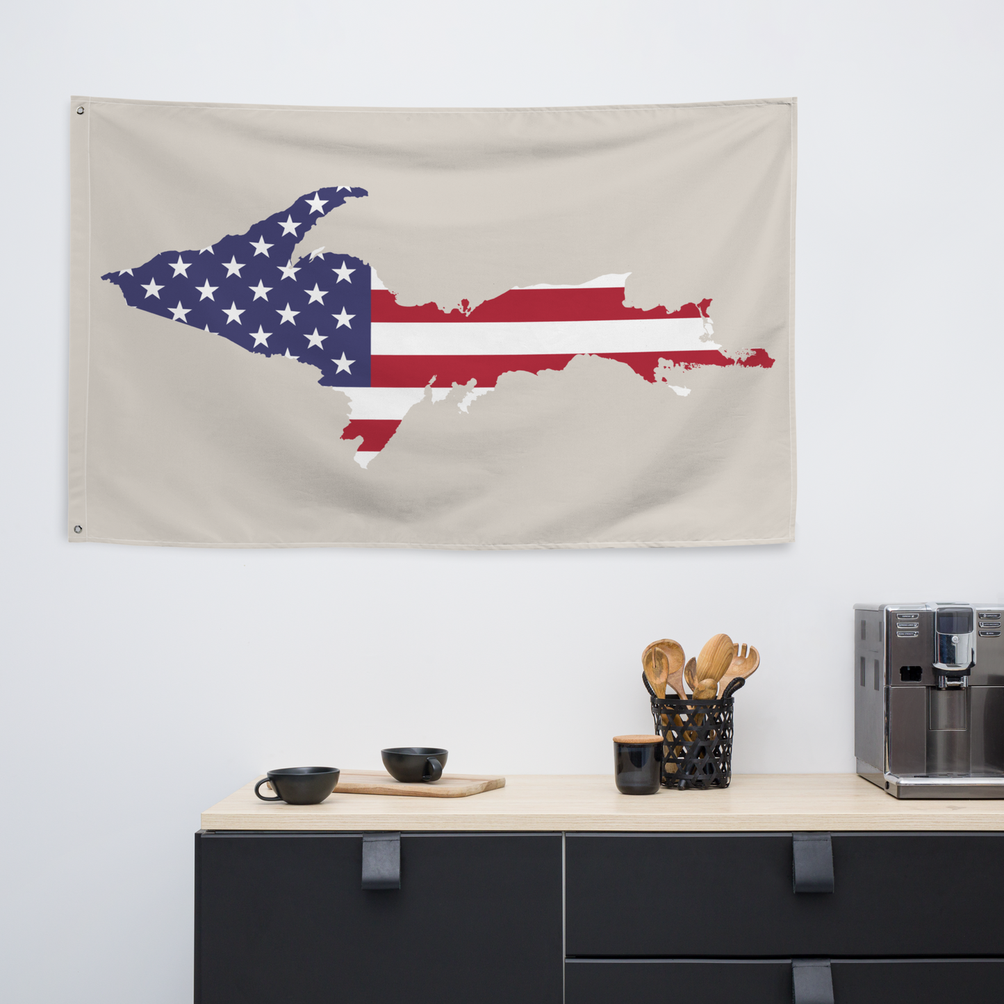 Michigan Upper Peninsula Wall Flag (w/ UP USA Flag) | Canvas Color