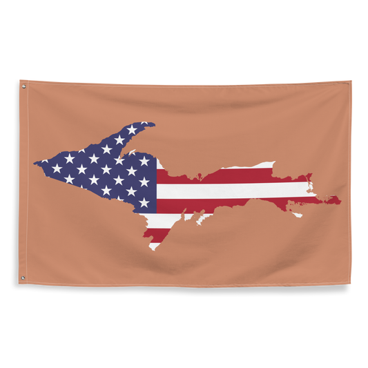 Michigan Upper Peninsula Wall Flag (w/ UP USA Flag) | Copper Color