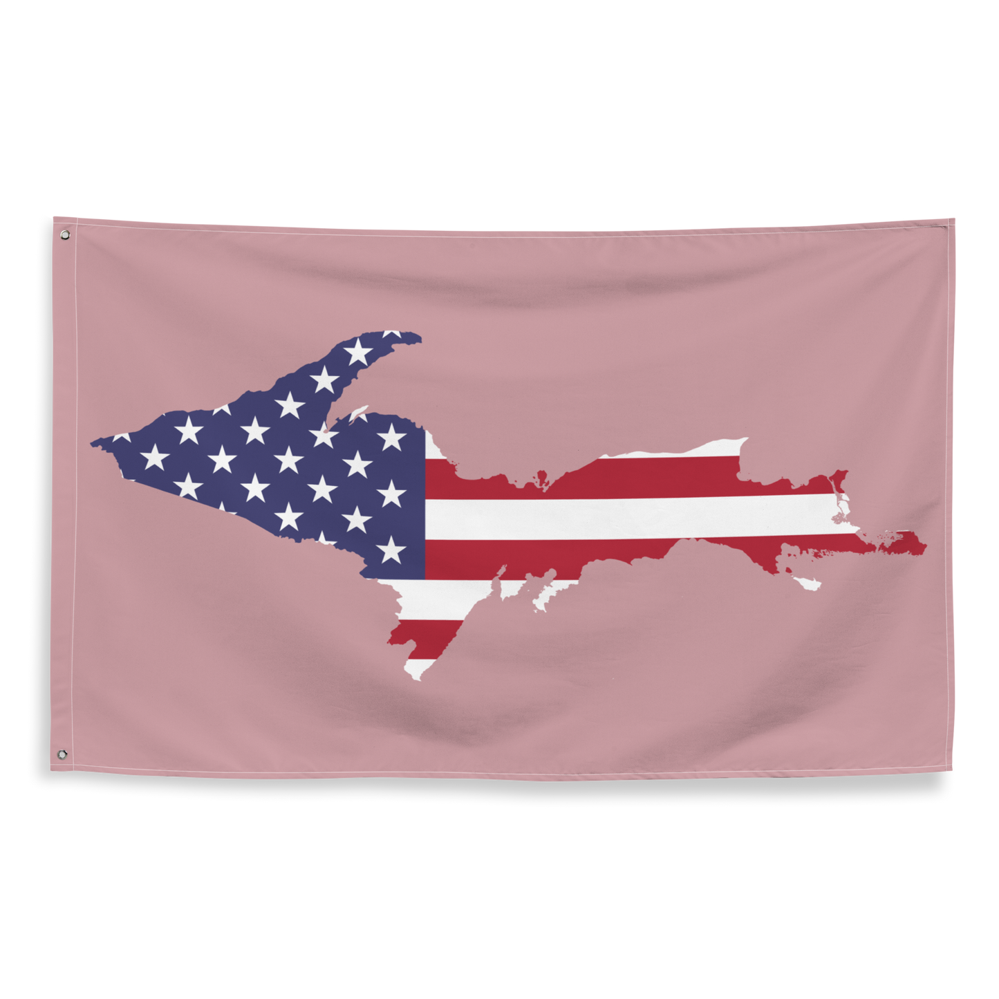 Michigan Upper Peninsula Wall Flag (w/ UP USA Flag) | Cherry Blossom Pink