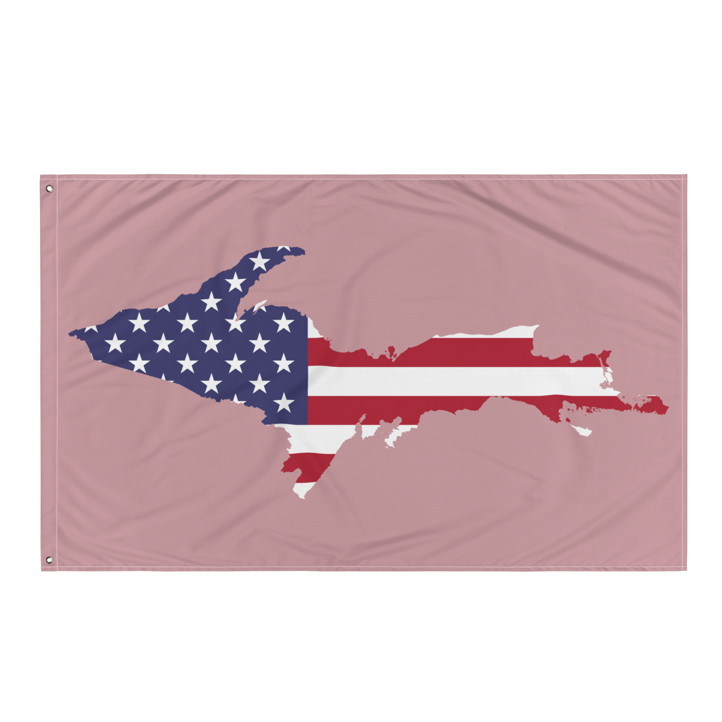 Michigan Upper Peninsula Wall Flag (w/ UP USA Flag) | Cherry Blossom Pink