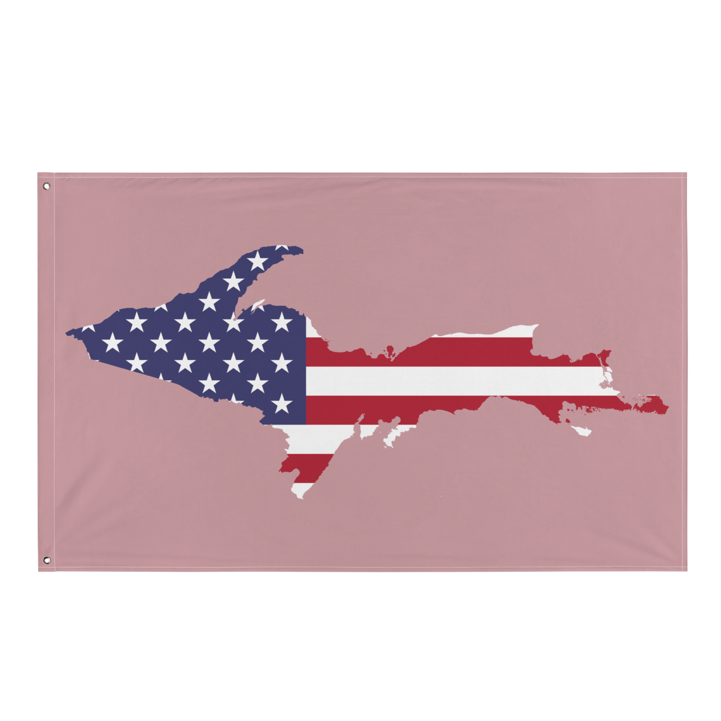 Michigan Upper Peninsula Wall Flag (w/ UP USA Flag) | Cherry Blossom Pink