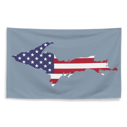 Michigan Upper Peninsula Wall Flag (w/ UP USA Flag) | B-24 Grey