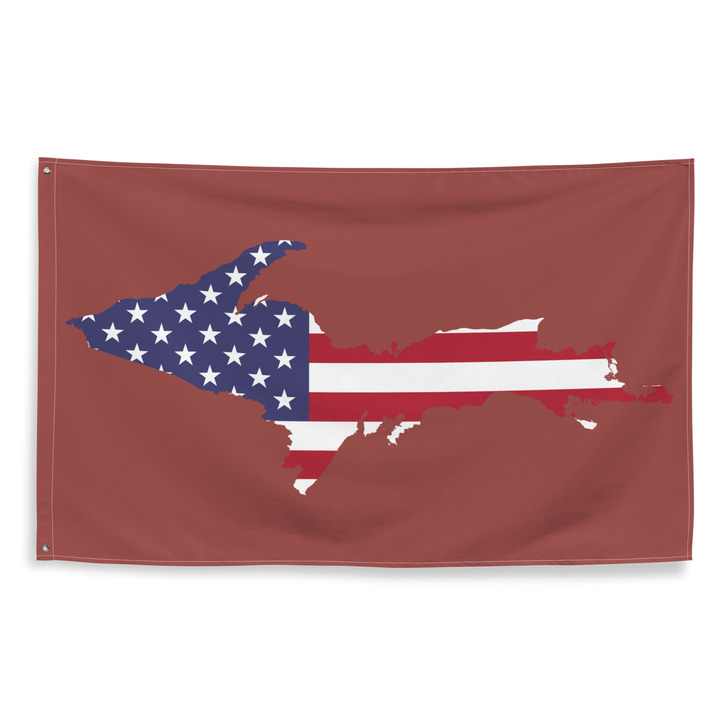 Michigan Upper Peninsula Wall Flag (w/ UP USA Flag) | Ore Dock Red