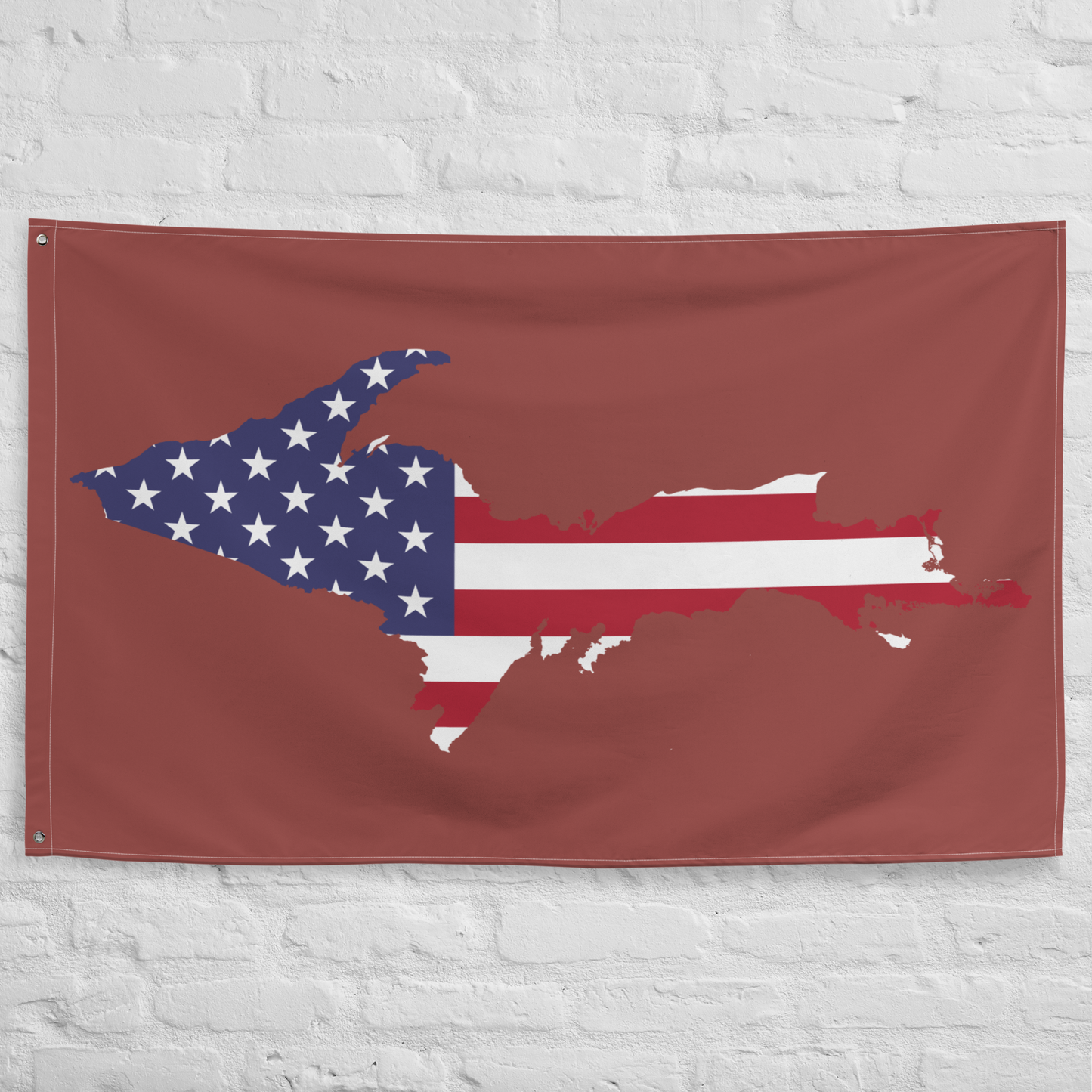 Michigan Upper Peninsula Wall Flag (w/ UP USA Flag) | Ore Dock Red