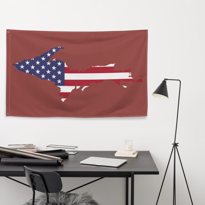 Michigan Upper Peninsula Wall Flag (w/ UP USA Flag) | Ore Dock Red