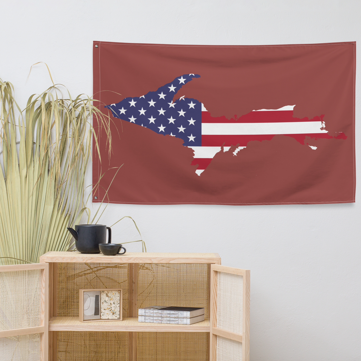 Michigan Upper Peninsula Wall Flag (w/ UP USA Flag) | Ore Dock Red