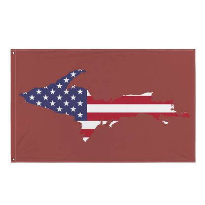 Michigan Upper Peninsula Wall Flag (w/ UP USA Flag) | Ore Dock Red