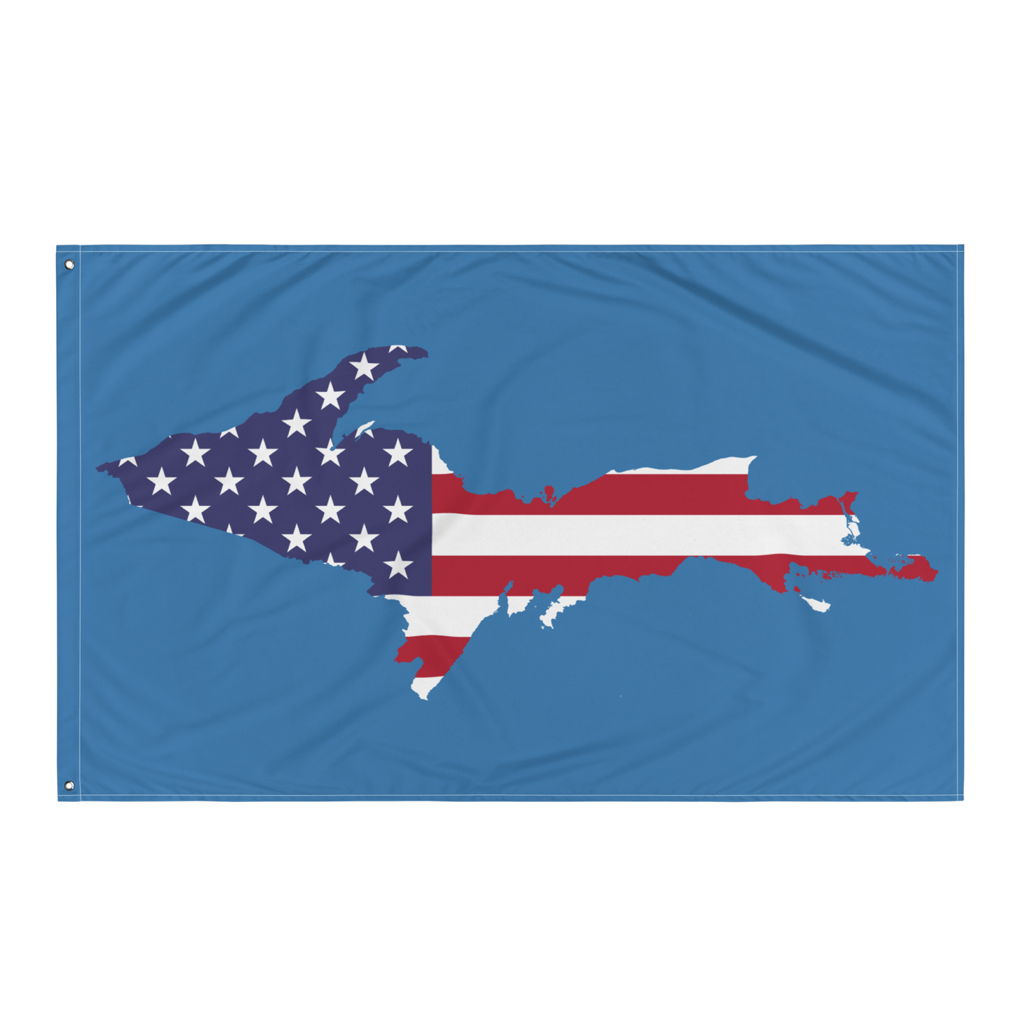 Michigan Upper Peninsula Wall Flag (w/ UP USA Flag) | Lake Superior Blue