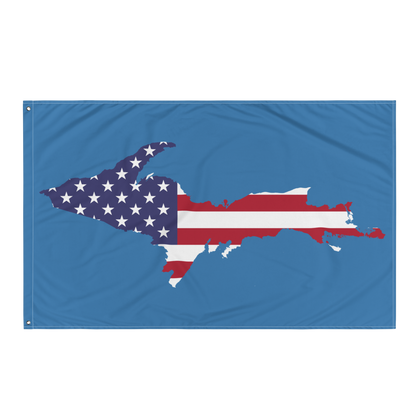 Michigan Upper Peninsula Wall Flag (w/ UP USA Flag) | Lake Superior Blue