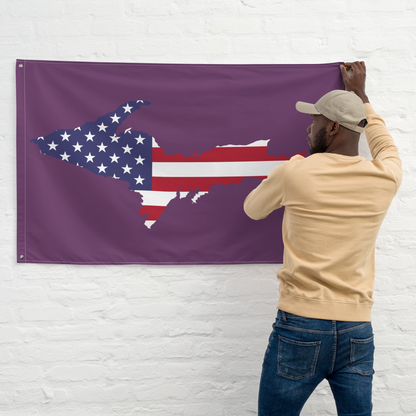 Michigan Upper Peninsula Wall Flag (w/ UP USA Flag) | Plum