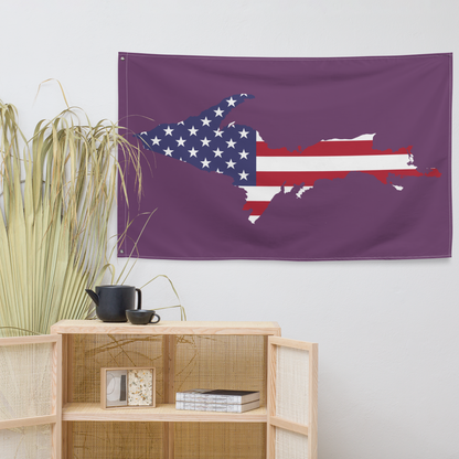 Michigan Upper Peninsula Wall Flag (w/ UP USA Flag) | Plum