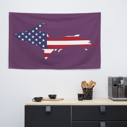 Michigan Upper Peninsula Wall Flag (w/ UP USA Flag) | Plum