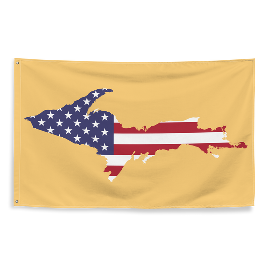 Michigan Upper Peninsula Wall Flag (w/ UP USA Flag) | Citrine