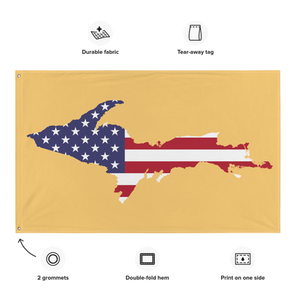 Michigan Upper Peninsula Wall Flag (w/ UP USA Flag) | Citrine