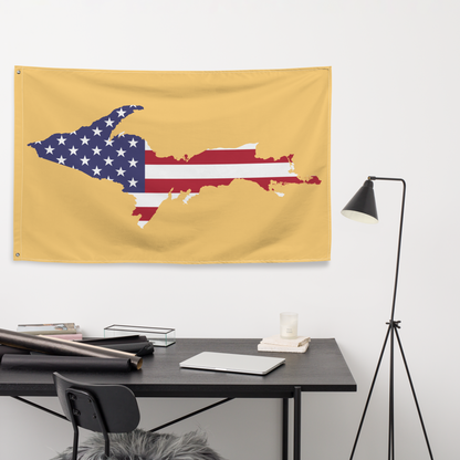 Michigan Upper Peninsula Wall Flag (w/ UP USA Flag) | Citrine