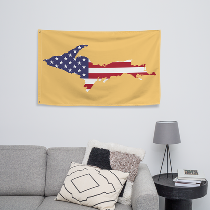 Michigan Upper Peninsula Wall Flag (w/ UP USA Flag) | Citrine