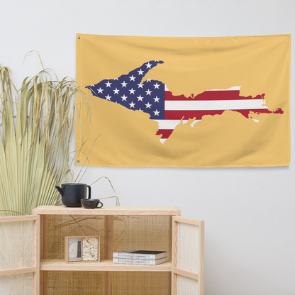 Michigan Upper Peninsula Wall Flag (w/ UP USA Flag) | Citrine