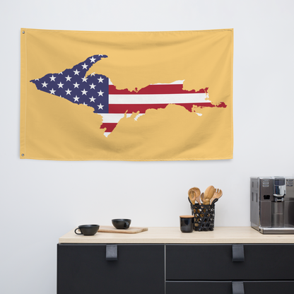 Michigan Upper Peninsula Wall Flag (w/ UP USA Flag) | Citrine