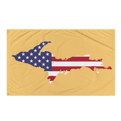 Michigan Upper Peninsula Wall Flag (w/ UP USA Flag) | Citrine