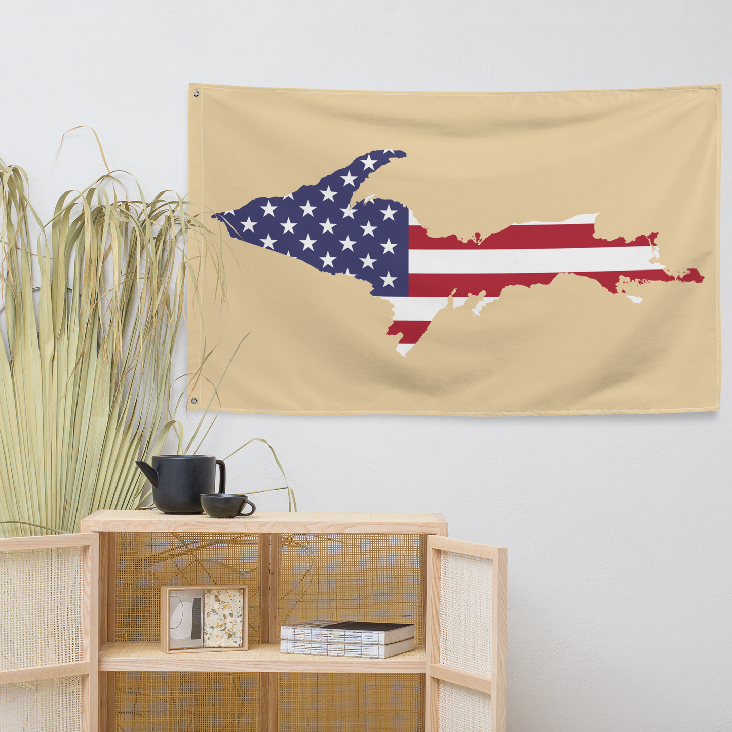 Michigan Upper Peninsula Wall Flag (w/ UP USA Flag) | Maple Color