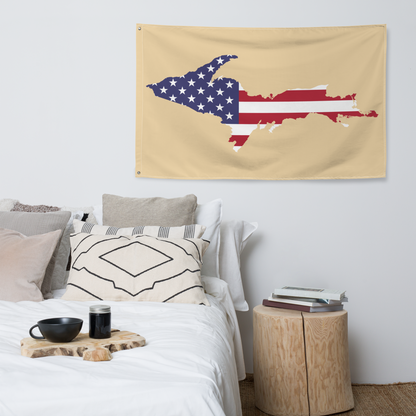 Michigan Upper Peninsula Wall Flag (w/ UP USA Flag) | Maple Color