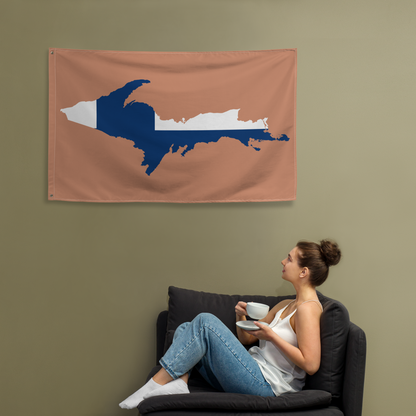 Michigan Upper Peninsula Wall Flag (w/ UP Finland Flag) | Copper Color