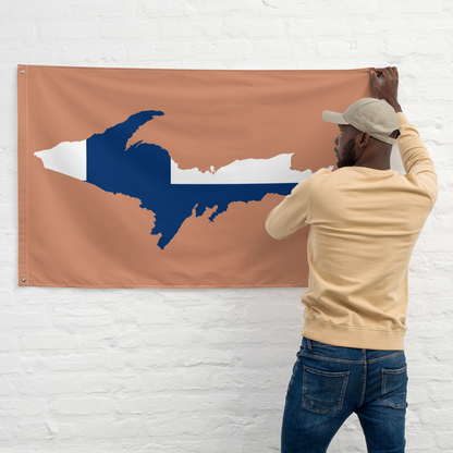 Michigan Upper Peninsula Wall Flag (w/ UP Finland Flag) | Copper Color