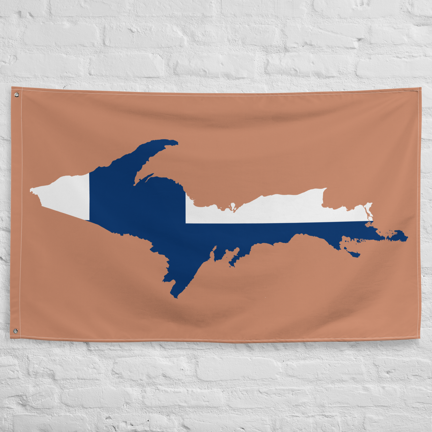 Michigan Upper Peninsula Wall Flag (w/ UP Finland Flag) | Copper Color