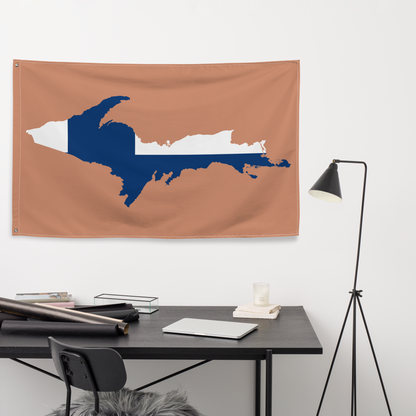 Michigan Upper Peninsula Wall Flag (w/ UP Finland Flag) | Copper Color