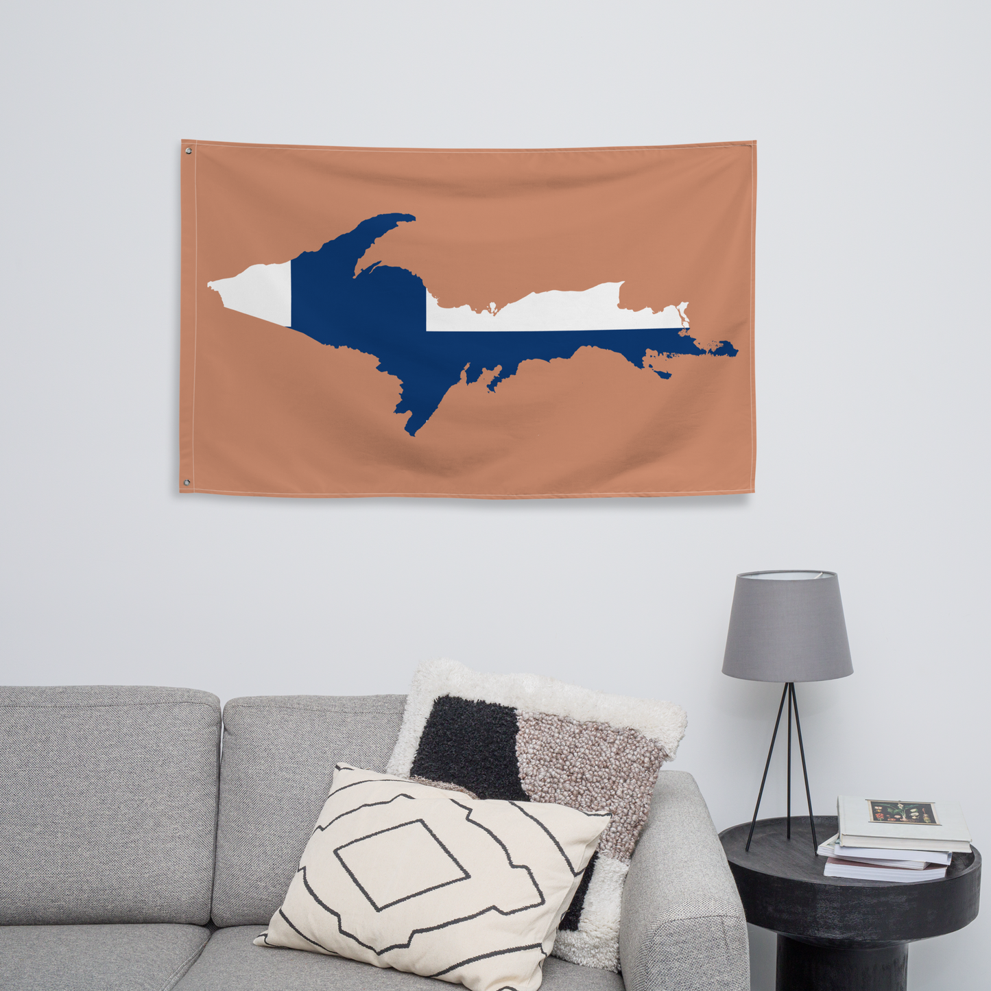 Michigan Upper Peninsula Wall Flag (w/ UP Finland Flag) | Copper Color