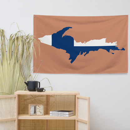 Michigan Upper Peninsula Wall Flag (w/ UP Finland Flag) | Copper Color