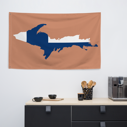 Michigan Upper Peninsula Wall Flag (w/ UP Finland Flag) | Copper Color