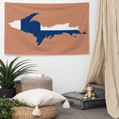 Michigan Upper Peninsula Wall Flag (w/ UP Finland Flag) | Copper Color