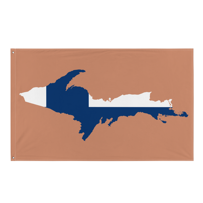 Michigan Upper Peninsula Wall Flag (w/ UP Finland Flag) | Copper Color