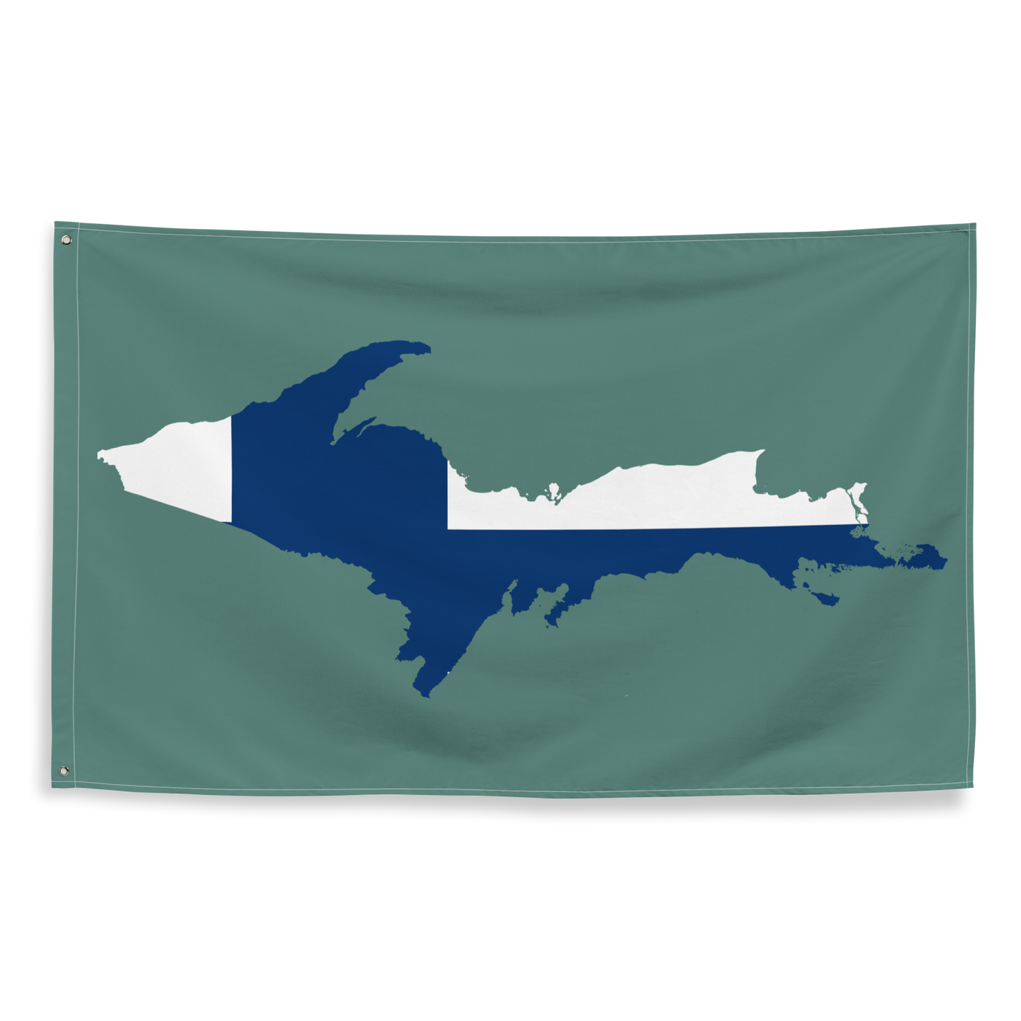 Michigan Upper Peninsula Wall Flag (w/ UP Finland Flag) | Copper Green