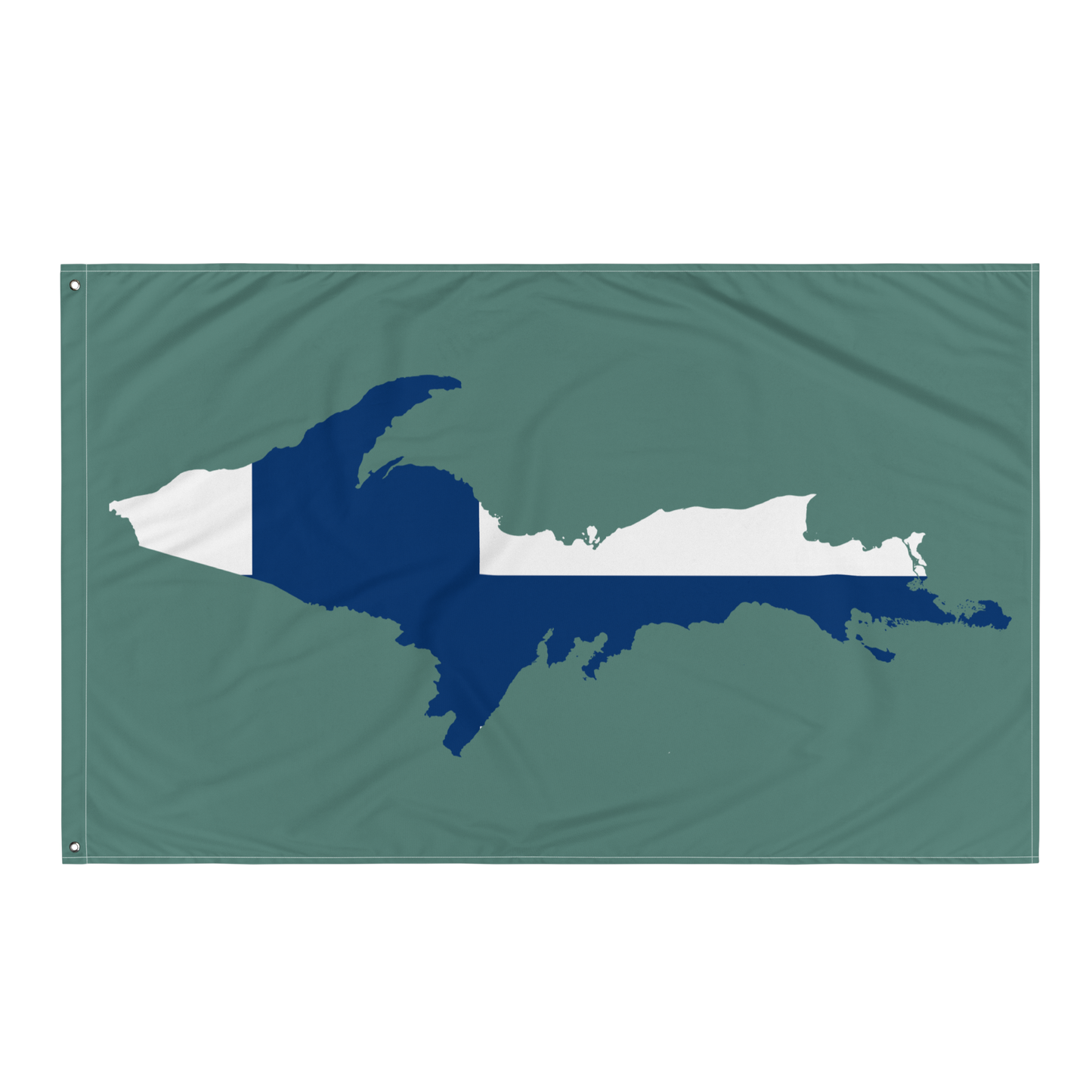 Michigan Upper Peninsula Wall Flag (w/ UP Finland Flag) | Copper Green