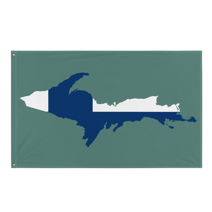 Michigan Upper Peninsula Wall Flag (w/ UP Finland Flag) | Copper Green