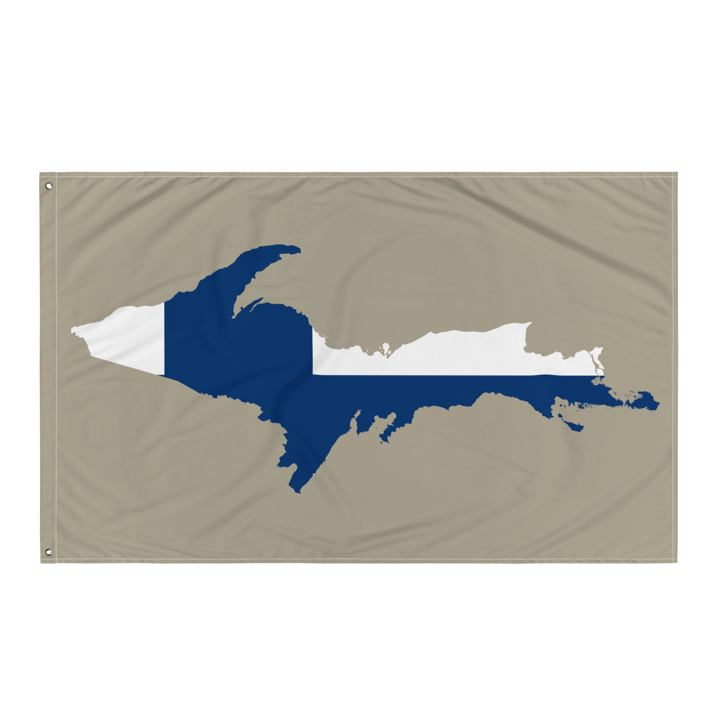 Michigan Upper Peninsula Wall Flag (w/ UP Finland Flag) | Petoskey Stone Beige