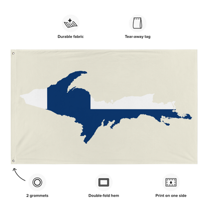 Michigan Upper Peninsula Wall Flag (w/ UP Finland Flag) | Ivory White