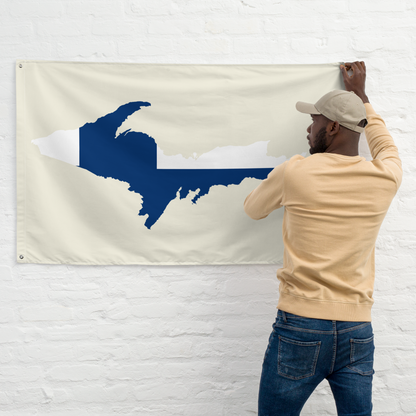 Michigan Upper Peninsula Wall Flag (w/ UP Finland Flag) | Ivory White