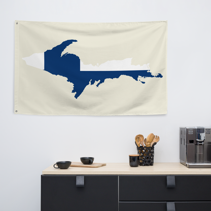 Michigan Upper Peninsula Wall Flag (w/ UP Finland Flag) | Ivory White