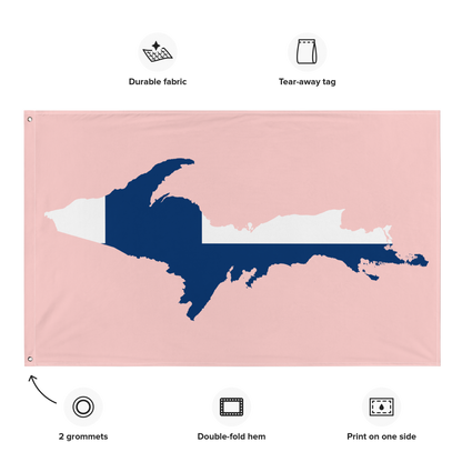 Michigan Upper Peninsula Wall Flag (w/ UP Finland Flag) | Cosmos Pink