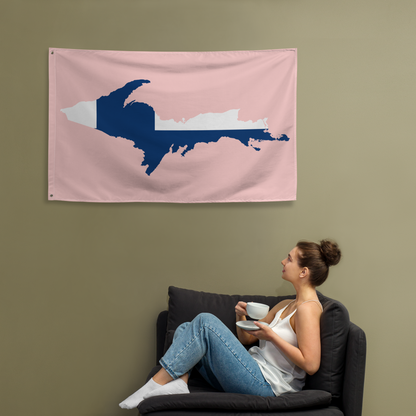 Michigan Upper Peninsula Wall Flag (w/ UP Finland Flag) | Cosmos Pink