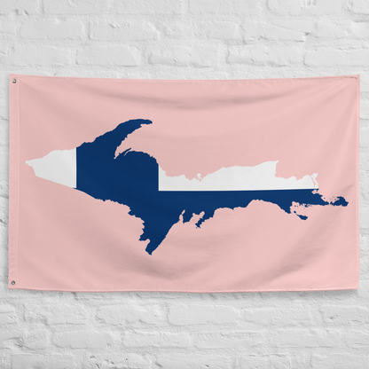 Michigan Upper Peninsula Wall Flag (w/ UP Finland Flag) | Cosmos Pink