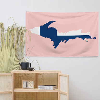 Michigan Upper Peninsula Wall Flag (w/ UP Finland Flag) | Cosmos Pink