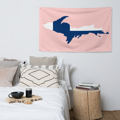 Michigan Upper Peninsula Wall Flag (w/ UP Finland Flag) | Cosmos Pink