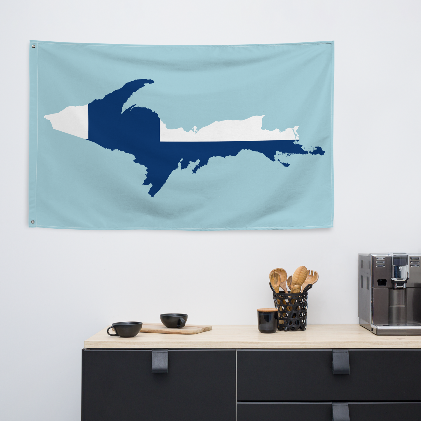 Michigan Upper Peninsula Wall Flag (w/ UP Finland Flag) | '58 Caddie Blue