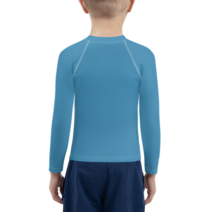 Michigan Upper Peninsula Rash Guard (w/ UP Outline) | Toddler - Lake Michigan Blue